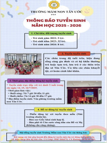 THÔNG BÁO TUYỂN SINH NĂM HỌC 2025 - 2026