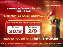 Trường MN Tân Ước thông báo lịch nghỉ Lễ Quốc khánh 2-9